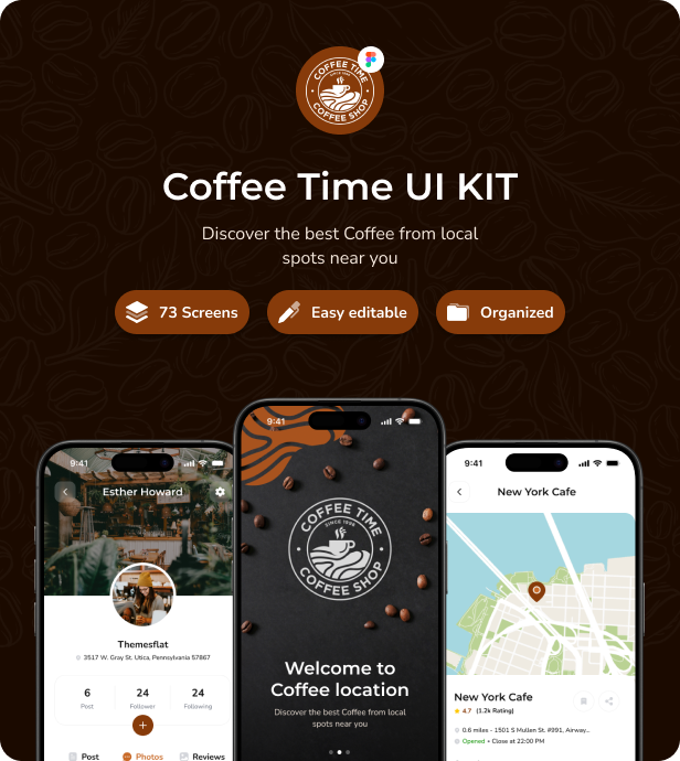 CoffeeTime -  Coffee, Food, Drink App UI Kit - 1