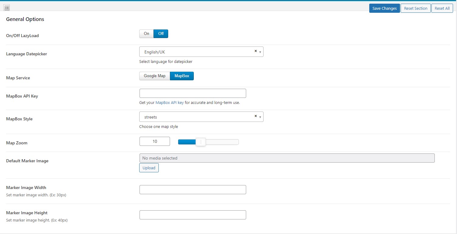 Map service option screenshot 2