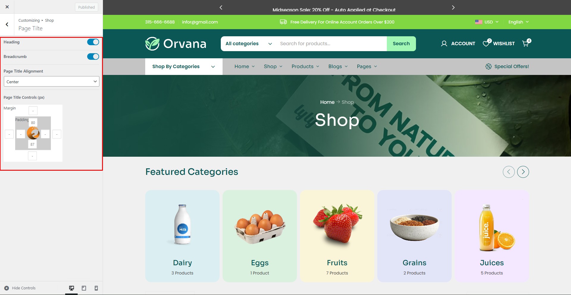 Shop Page Title