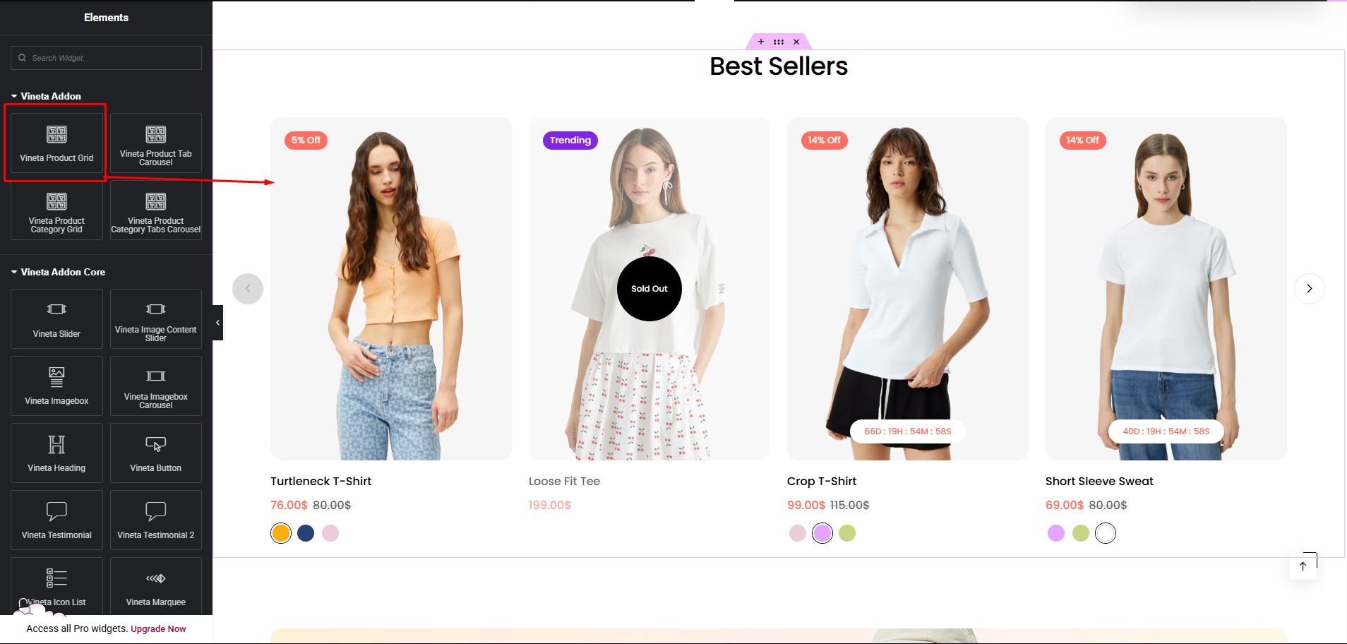 Vineta Product Grid