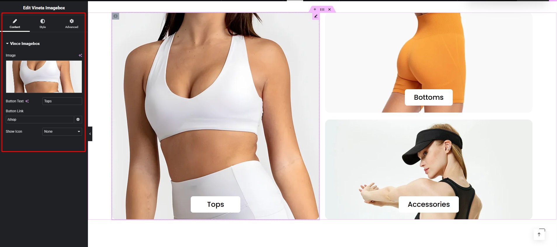 Vineta Image Box Customize