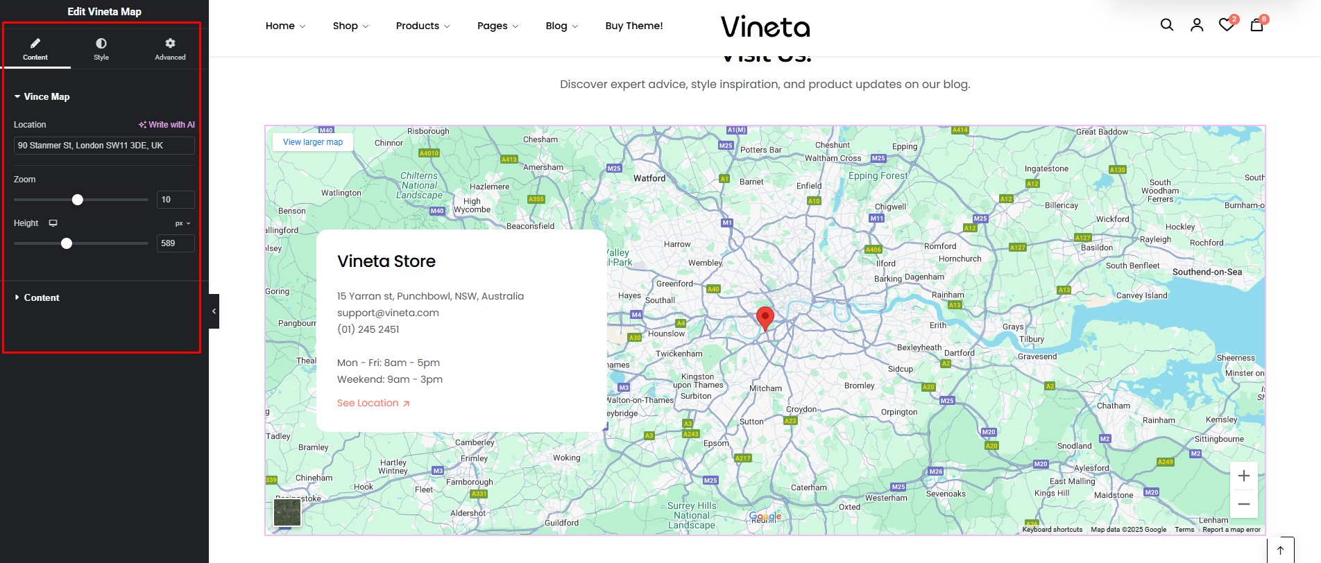 Vineta Map Customize