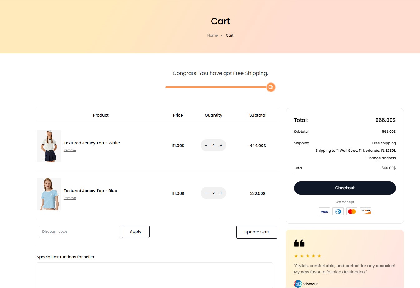 Cart screenshot