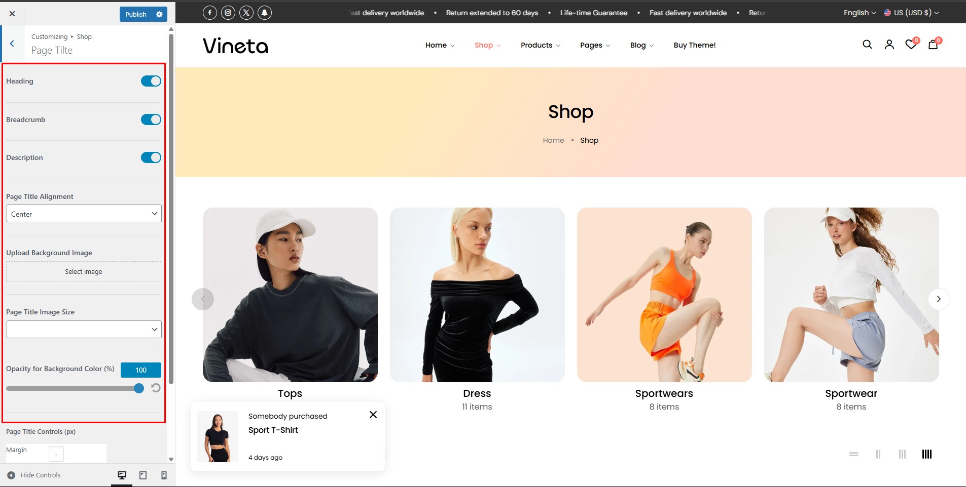 Shop Page Title