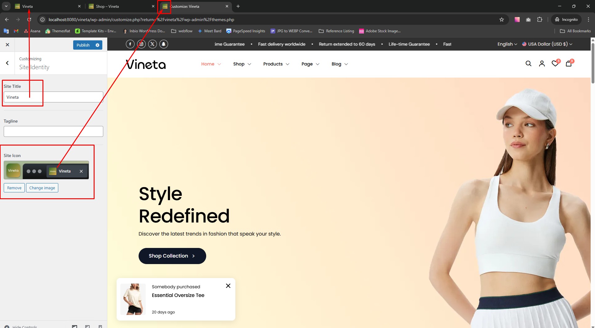Site Title Screenshot