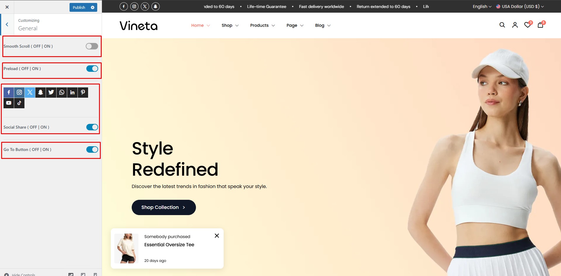 Site Display Screenshot