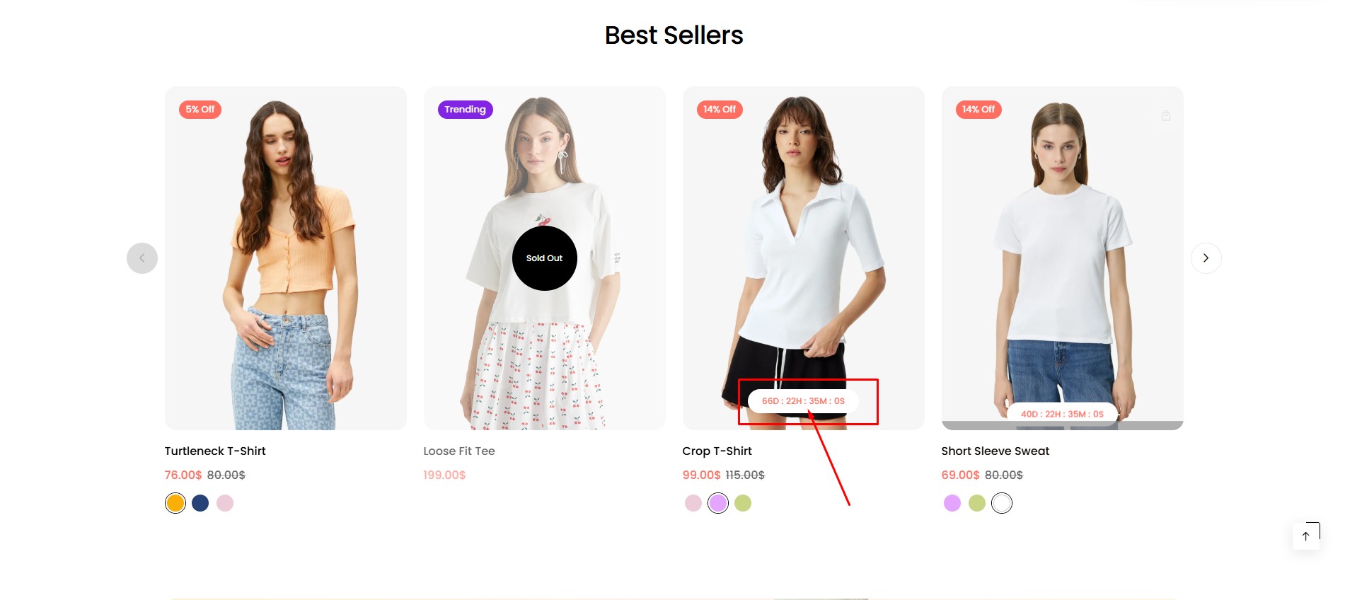 Sale countdown timer