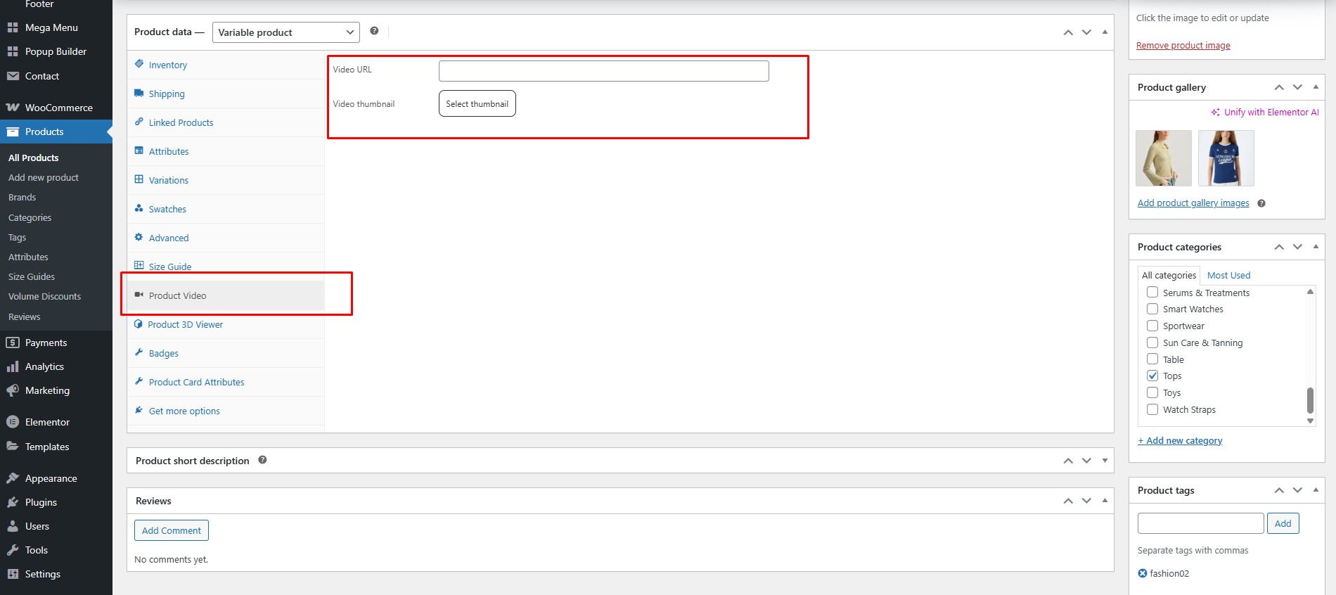 Add Product Video