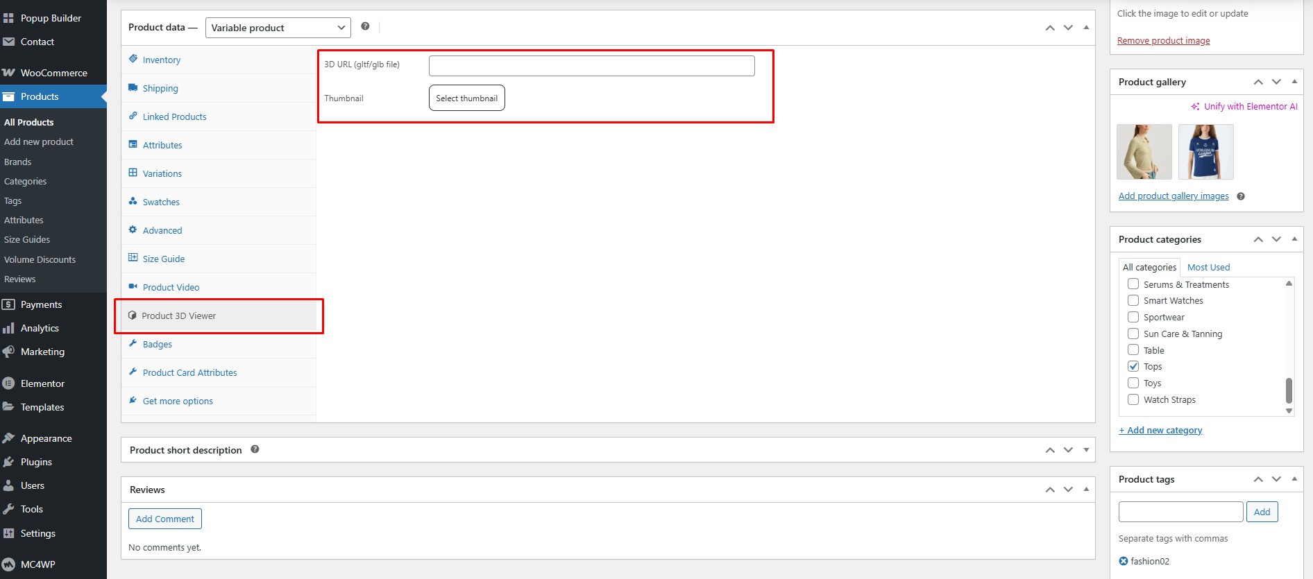 Add Product 3D Viewer