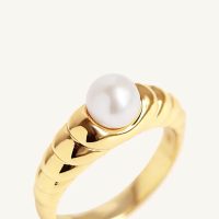 Sparkling Moon & Star Stud Ring