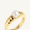 Sparkling Moon & Star Stud Ring