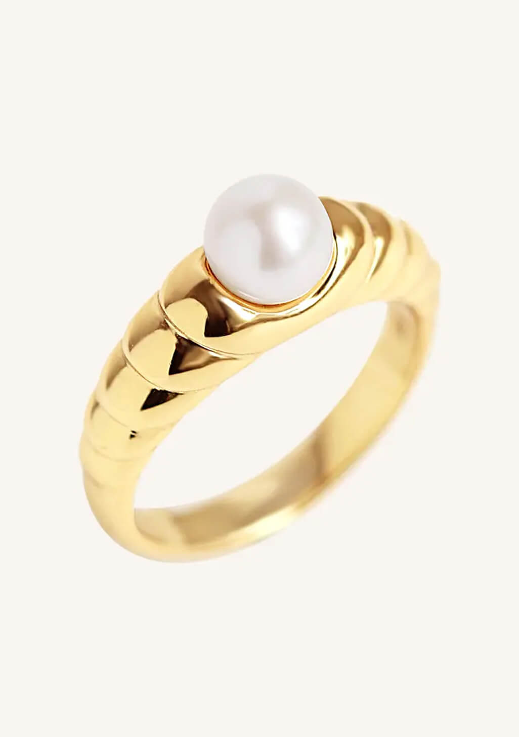 Sparkling Moon & Star Stud Ring